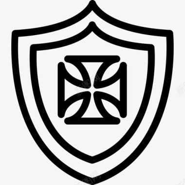 盾牌中世纪8直纹图标图标
