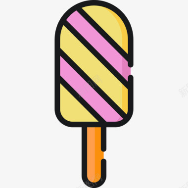 冰淇淋派对和庆祝11线性颜色图标图标