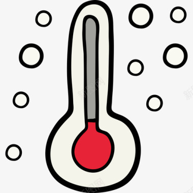 温度计冬季9彩色图标图标