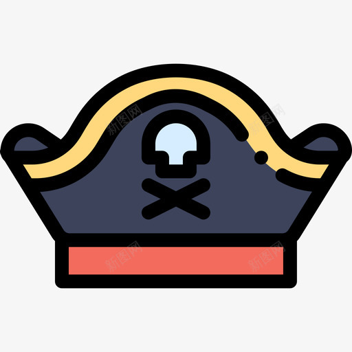 海盗帽海洋生物22线性颜色图标svg_新图网 https://ixintu.com 海洋生物22 海盗帽 线性颜色