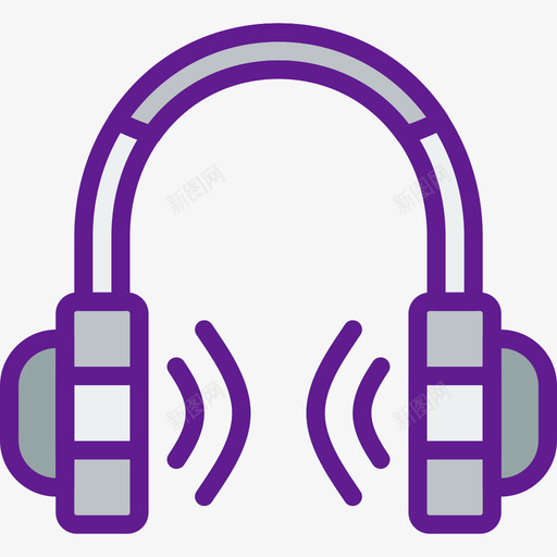 耳机基本款9线性颜色图标svg_新图网 https://ixintu.com 基本款9 线性颜色 耳机