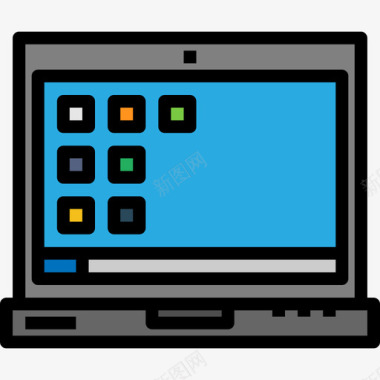笔记本电脑屏幕通讯13线颜色图标图标