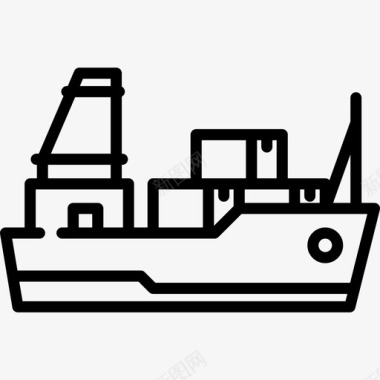 货船运输74直航图标图标