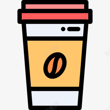 咖啡工作区7线性颜色图标图标