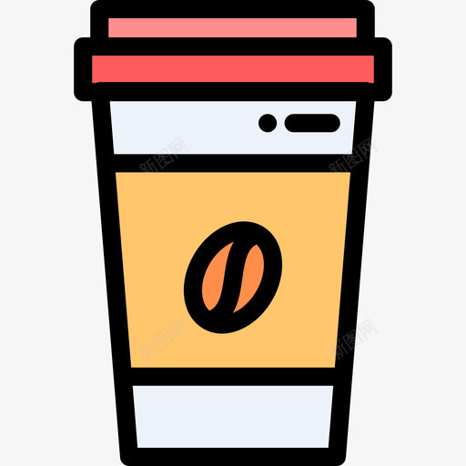咖啡工作区7线性颜色图标svg_新图网 https://ixintu.com 咖啡 工作区7 线性颜色