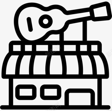 音乐商店音乐商店18线性图标图标