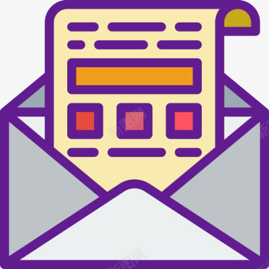 电子邮件要素9线性颜色图标图标