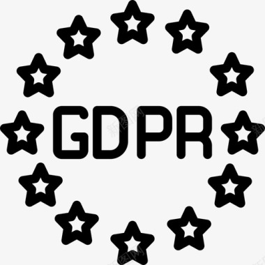 GDPR数据保护15线性图标图标