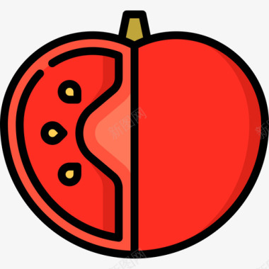 番茄西班牙风味3线形颜色图标图标