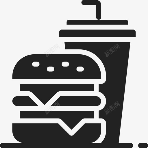 汉堡快餐40填充图标svg_新图网 https://ixintu.com 填充 快餐40 汉堡