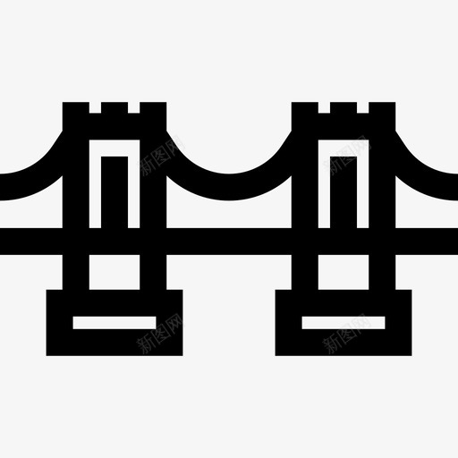 布鲁克林大桥地标22直线图标svg_新图网 https://ixintu.com 地标22 布鲁克林大桥 直线