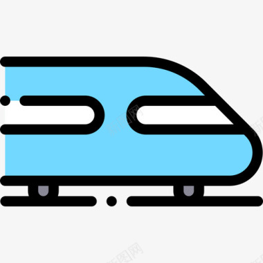 火车公共交通7线颜色图标图标