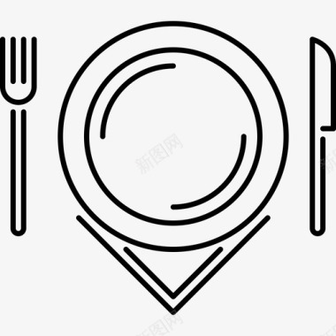 餐厅22号餐厅线性图标图标