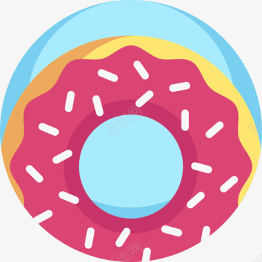 甜甜圈派对和庆祝10扁平图标图标