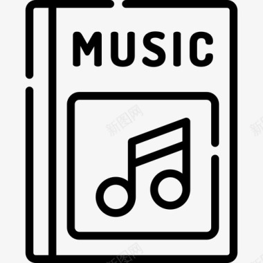 音乐书音乐商店15线性图标图标