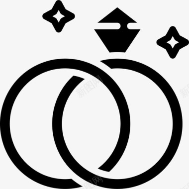 结婚戒指105号婚礼填充图标图标