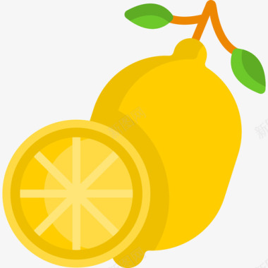 柠檬夏季12平淡图标图标