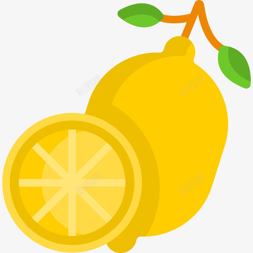 柠檬夏季12平淡图标svg_新图网 https://ixintu.com 夏季12 平淡 柠檬