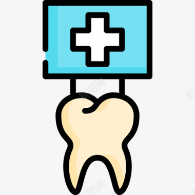 牙科护理牙医16线性颜色图标图标