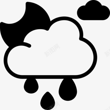 下雨143号天气固体图标图标