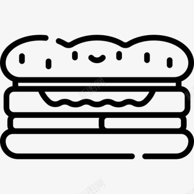 三明治烧烤14直系图标图标