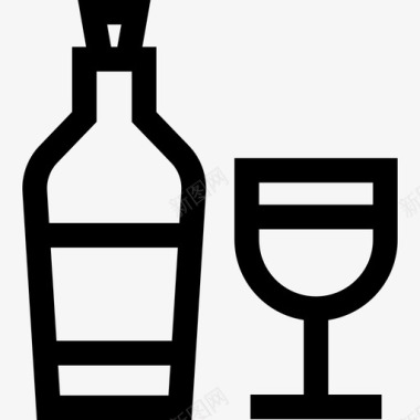 酒杯野餐31直线型图标图标