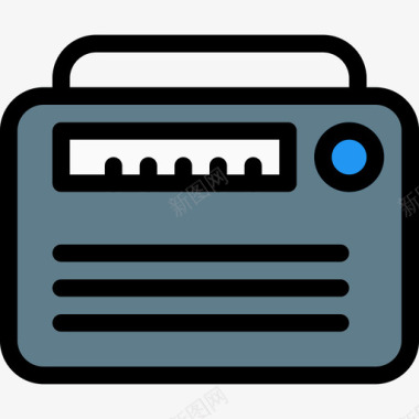 收音机音乐46线性颜色图标图标