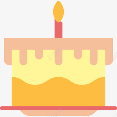 生日蛋糕43号餐厅扁平图标图标