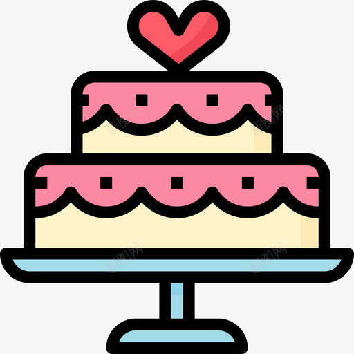 结婚蛋糕婚礼76线性颜色图标svg_新图网 https://ixintu.com 婚礼76 线性颜色 结婚蛋糕