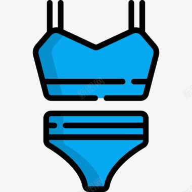 泳装水上乐园7线性颜色图标图标