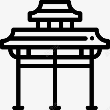 纪念碑中国9直线图标图标