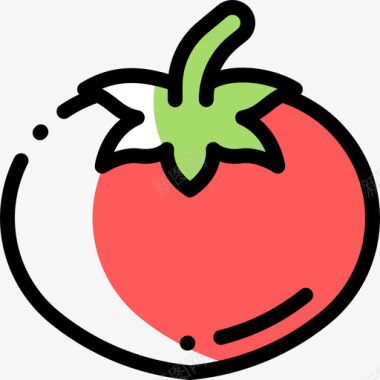 番茄水果和蔬菜12种颜色省略图标图标