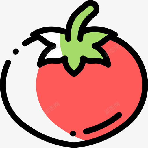番茄水果和蔬菜12种颜色省略图标svg_新图网 https://ixintu.com 水果和蔬菜12种 番茄 颜色省略