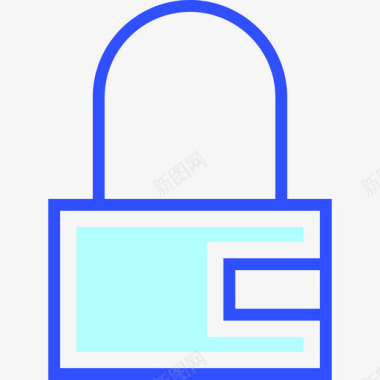 挂锁网络安全线性颜色图标图标