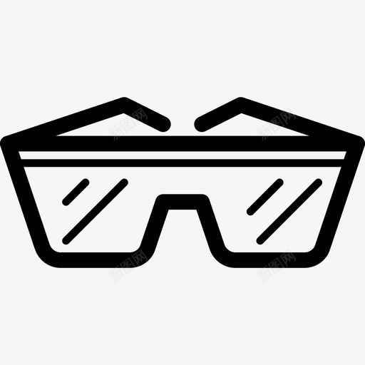 安全眼镜结构48线性图标svg_新图网 https://ixintu.com 安全眼镜 线性 结构48