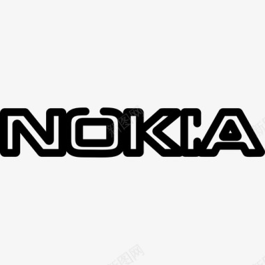 诺基亚技术徽标3线性图标图标