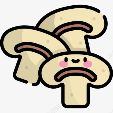 蘑菇烤肉13线形颜色图标图标