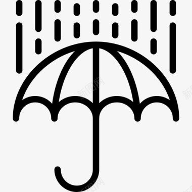 雨142号天气线性图标图标