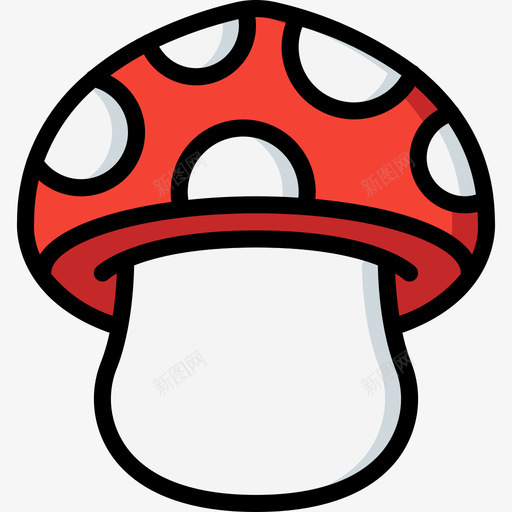 蘑菇自然49线形颜色图标svg_新图网 https://ixintu.com 线形颜色 自然49 蘑菇