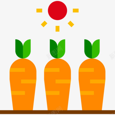 胡萝卜农业和园艺5平坦图标图标