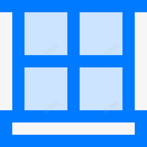 窗户客厅蓝色图标svg_新图网 https://ixintu.com 客厅 窗户 蓝色