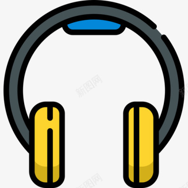 耳机运动型63线性颜色图标图标