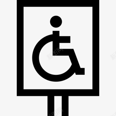 轮椅停车场5直线图标图标