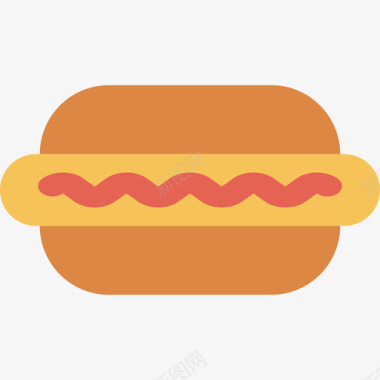 香肠食物59扁平图标图标