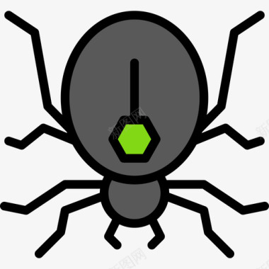 蜘蛛假日27线性颜色图标图标