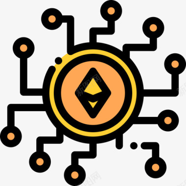 EthreumCryptocurrency8线性颜色图标图标