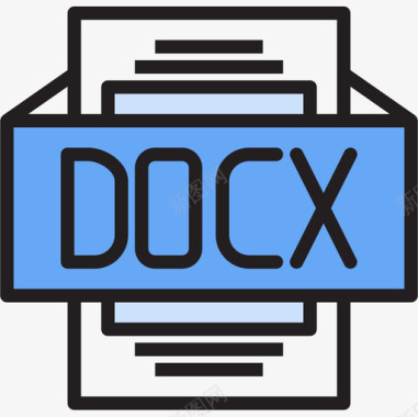 Docx文件类型2线性颜色图标图标