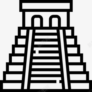 奇琴伊萨金字塔地标4直线形图标图标