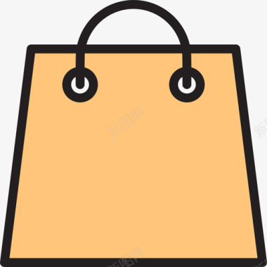 购物袋必需品营销线性颜色图标图标