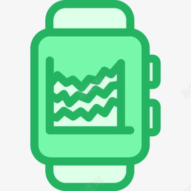 智能手表分析8线性绿色图标图标